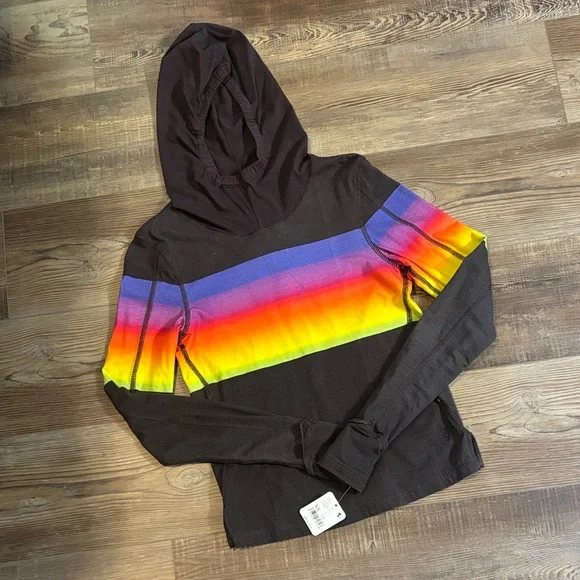 FP Movement Brown/Rainbow Athletic Top - Picture 1 of 6
